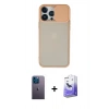 MARSİLYAN™- iPhone 13 Pro Max Kılıf Vadi Çizgi - Siyah Bilvis 5in1 5D Magic Hayalet Cam Ekran Koruyucu + Mavi Neon Fosforlu Kamera Lens