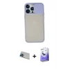 MARSİLYAN™- iPhone 13 Pro Max Kılıf Vadi Çizgi - Siyah Bilvis 5in1 5D Magic Hayalet Cam Ekran Koruyucu + Rainbow Kamera Lens Koruma Cam - MI