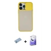 MARSİLYAN™- iPhone 13 Pro Max Kılıf Vadi Çizgi - Siyah Bilvis 5in1 5D Magic Hayalet Cam Ekran Koruyucu + Shine Kamera Lens Koruma Cam - MI