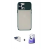 MARSİLYAN™- iPhone 13 Pro Max Kılıf Vadi Çizgi - Siyah Bilvis 5in1 5D Magic Hayalet Cam Ekran Koruyucu + Pers Alüminyum Kamera Lens - LT