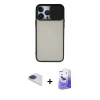 MARSİLYAN™- iPhone 13 Pro Max Kılıf Vadi Çizgi - Siyah Bilvis 5in1 5D Magic Hayalet Cam Ekran Koruyucu + Pers Alüminyum Kamera Lens - LT