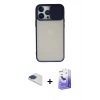 MARSİLYAN™- iPhone 13 Pro Max Kılıf Vadi Çizgi - Siyah Bilvis 5in1 5D Magic Hayalet Cam Ekran Koruyucu + Pers Alüminyum Kamera Lens - LT