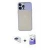 MARSİLYAN™- iPhone 13 Pro Max Kılıf Vadi Çizgi - Siyah Bilvis 5in1 5D Magic Hayalet Cam Ekran Koruyucu + Pers Alüminyum Kamera Lens - LT