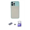 MARSİLYAN™- iPhone 13 Pro Max Kılıf Vadi Çizgi - Siyah Bilvis 5in1 5D Magic Hayalet Cam Ekran Koruyucu + Renkli Kamera Lens Koruma Cam - PE