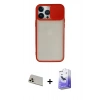 MARSİLYAN™- iPhone 13 Pro Max Kılıf Vadi Çizgi - Siyah Bilvis 5in1 5D Magic Hayalet Cam Ekran Koruyucu + Rose Gold Rainbow Kamera Lens Koruma Cam