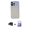 MARSİLYAN™- iPhone 13 Pro Max Kılıf Vadi Çizgi - Siyah Bilvis 5in1 5D Magic Hayalet Cam Ekran Koruyucu + Raze Metal Kamera Lens - GD