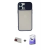 MARSİLYAN™- iPhone 13 Pro Max Kılıf Vadi Çizgi - Siyah Bilvis 5in1 5D Magic Hayalet Cam Ekran Koruyucu + Rainbow Kamera Lens Koruma Cam - KI
