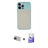MARSİLYAN™- iPhone 13 Pro Max Kılıf Vadi Çizgi - Siyah Bilvis 5in1 5D Magic Hayalet Cam Ekran Koruyucu + Rainbow Kamera Lens Koruma Cam - KI