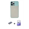 MARSİLYAN™- iPhone 13 Pro Max Kılıf Vadi Çizgi - Siyah Bilvis 5in1 5D Magic Hayalet Cam Ekran Koruyucu + Renkli Kamera Lens Koruma Cam - SI