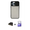 MARSİLYAN™- iPhone 13 Pro Max Kılıf Vadi Çizgi - Siyah Bilvis 5in1 5D Magic Hayalet Cam Ekran Koruyucu + Raze Metal Kamera Lens - GD