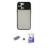 MARSİLYAN™- iPhone 13 Pro Max Kılıf Vadi Çizgi - Siyah Bilvis 5in1 5D Magic Hayalet Cam Ekran Koruyucu + Renkli Kamera Lens Koruma Cam - SI