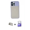 MARSİLYAN™- iPhone 13 Pro Max Kılıf Vadi Çizgi - Siyah Bilvis 5in1 5D Magic Hayalet Cam Ekran Koruyucu + Rose Gold Rainbow Kamera Lens Koruma Cam