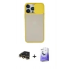 MARSİLYAN™- iPhone 13 Pro Max Kılıf Vadi Çizgi - Siyah Bilvis 5in1 5D Magic Hayalet Cam Ekran Koruyucu + Raze Metal Kamera Lens - GD