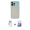 MARSİLYAN™- iPhone 13 Pro Max Kılıf Vadi Çizgi - Siyah Bilvis 5in1 5D Magic Hayalet Cam Ekran Koruyucu + Shine Kamera Lens - GD