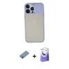 MARSİLYAN™- iPhone 13 Pro Max Kılıf Vadi Çizgi - Siyah Bilvis 5in1 5D Magic Hayalet Cam Ekran Koruyucu + Shine Kamera Lens Koruma Cam - GI