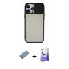 MARSİLYAN™- iPhone 13 Pro Max Kılıf Vadi Çizgi - Siyah Bilvis 5in1 5D Magic Hayalet Cam Ekran Koruyucu + Shine Kamera Lens Koruma Cam - GI