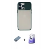 MARSİLYAN™- iPhone 13 Pro Max Kılıf Vadi Çizgi - Siyah Bilvis 5in1 5D Magic Hayalet Cam Ekran Koruyucu + Shine Kamera Lens Koruma Cam - GI