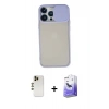 MARSİLYAN™- iPhone 13 Pro Max Kılıf Vadi Çizgi - Siyah Bilvis 5in1 5D Magic Hayalet Cam Ekran Koruyucu + Shine Kamera Lens - GD