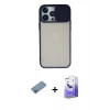 MARSİLYAN™- iPhone 13 Pro Max Kılıf Vadi Çizgi - Siyah Bilvis 5in1 5D Magic Hayalet Cam Ekran Koruyucu + Shine Kamera Lens Koruma Cam - PE