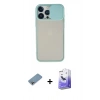 MARSİLYAN™- iPhone 13 Pro Max Kılıf Vadi Çizgi - Siyah Bilvis 5in1 5D Magic Hayalet Cam Ekran Koruyucu + Shine Kamera Lens Koruma Cam - GI
