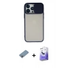 MARSİLYAN™- iPhone 13 Pro Max Kılıf Vadi Çizgi - Siyah Bilvis 5in1 5D Magic Hayalet Cam Ekran Koruyucu + Shine Kamera Lens Koruma Cam - GI