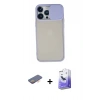 MARSİLYAN™- iPhone 13 Pro Max Kılıf Vadi Çizgi - Siyah Bilvis 5in1 5D Magic Hayalet Cam Ekran Koruyucu + Renkli Kamera Lens Koruma Cam - TU