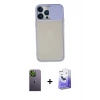 MARSİLYAN™- iPhone 13 Pro Max Kılıf Vadi Çizgi - Siyah Bilvis 5in1 5D Magic Hayalet Cam Ekran Koruyucu + Yeşil Neon Fosforlu Kamera Lens