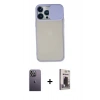 MARSİLYAN™- iPhone 13 Pro Max Kılıf Vadi Çizgi - Siyah Bilvis Hayalet Cam Ekran Koruyucu + Neon Fosforlu Kamera Lens - BZ
