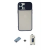MARSİLYAN™- iPhone 13 Pro Max Kılıf Vadi Çizgi - Siyah Bilvis Hayalet Cam Ekran Koruyucu + Shine Kamera Lens Koruma Cam - GI