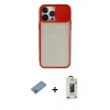 MARSİLYAN™- iPhone 13 Pro Max Kılıf Vadi Çizgi - Siyah Bilvis Hayalet Cam Ekran Koruyucu + Shine Kamera Lens Koruma Cam - GI