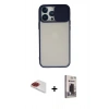 MARSİLYAN™- iPhone 13 Pro Max Kılıf Vadi Çizgi - Siyah Bilvis Hayalet Cam Ekran Koruyucu + Pers Alüminyum Kamera Lens - KI