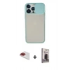 MARSİLYAN™- iPhone 13 Pro Max Kılıf Vadi Çizgi - Siyah Bilvis Hayalet Cam Ekran Koruyucu + Pers Alüminyum Kamera Lens - KI