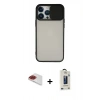 MARSİLYAN™- iPhone 13 Pro Max Kılıf Vadi Çizgi - Siyah Bilvis Hayalet Cam Ekran Koruyucu + Pers Alüminyum Kamera Lens - KI