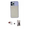 MARSİLYAN™- iPhone 13 Pro Max Kılıf Vadi Çizgi - Siyah Bilvis Hayalet Cam Ekran Koruyucu + Pers Alüminyum Kamera Lens - KI