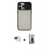 MARSİLYAN™- iPhone 13 Pro Max Kılıf Vadi Çizgi - Siyah Bilvis Hayalet Cam Ekran Koruyucu + Pers Alüminyum Kamera Lens - KI