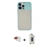 MARSİLYAN™- iPhone 13 Pro Max Kılıf Vadi Çizgi - Siyah Bilvis Hayalet Cam Ekran Koruyucu + Pers Alüminyum Kamera Lens - KI