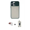 MARSİLYAN™- iPhone 13 Pro Max Kılıf Vadi Çizgi - Siyah Bilvis Hayalet Cam Ekran Koruyucu + Pers Alüminyum Kamera Lens - KI