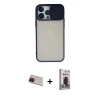 MARSİLYAN™- iPhone 13 Pro Max Kılıf Vadi Çizgi - Siyah Bilvis Hayalet Cam Ekran Koruyucu + Rainbow Kamera Lens Koruma Cam - KI