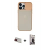 MARSİLYAN™- iPhone 13 Pro Max Kılıf Vadi Çizgi - Siyah Bilvis Hayalet Cam Ekran Koruyucu + Rainbow Kamera Lens Koruma Cam - KI