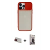 MARSİLYAN™- iPhone 13 Pro Max Kılıf Vadi Çizgi - Siyah Bilvis Hayalet Cam Ekran Koruyucu + Rainbow Kamera Lens Koruma Cam - KI
