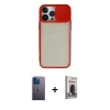 MARSİLYAN™- iPhone 13 Pro Max Kılıf Vadi Çizgi - Siyah Bilvis Hayalet Cam Ekran Koruyucu + Neon Fosforlu Kamera Lens - MI