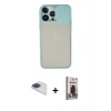 MARSİLYAN™- iPhone 13 Pro Max Kılıf Vadi Çizgi - Siyah Bilvis Hayalet Cam Ekran Koruyucu + Pers Alüminyum Kamera Lens - LT
