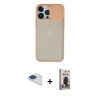MARSİLYAN™- iPhone 13 Pro Max Kılıf Vadi Çizgi - Siyah Bilvis Hayalet Cam Ekran Koruyucu + Pers Alüminyum Kamera Lens - LT
