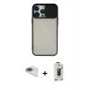 MARSİLYAN™- iPhone 13 Pro Max Kılıf Vadi Çizgi - Siyah Bilvis Hayalet Cam Ekran Koruyucu + Pers Alüminyum Kamera Lens - GI
