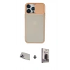 MARSİLYAN™- iPhone 13 Pro Max Kılıf Vadi Çizgi - Siyah Bilvis Hayalet Cam Ekran Koruyucu + Rainbow Kamera Lens Koruma Cam - MR