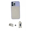 MARSİLYAN™- iPhone 13 Pro Max Kılıf Vadi Çizgi - Siyah Bilvis Hayalet Cam Ekran Koruyucu + Rainbow Kamera Lens Koruma Cam - REGD