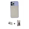 MARSİLYAN™- iPhone 13 Pro Max Kılıf Vadi Çizgi - Siyah Bilvis Hayalet Cam Ekran Koruyucu + Rainbow Kamera Lens Koruma Cam - MR
