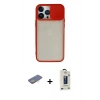 MARSİLYAN™- iPhone 13 Pro Max Kılıf Vadi Çizgi - Siyah Bilvis Hayalet Cam Ekran Koruyucu + Renkli Kamera Lens Koruma Cam - SI