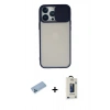 MARSİLYAN™- iPhone 13 Pro Max Kılıf Vadi Çizgi - Siyah Bilvis Hayalet Cam Ekran Koruyucu + Shine Kamera Lens Koruma Cam - MI