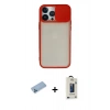 MARSİLYAN™- iPhone 13 Pro Max Kılıf Vadi Çizgi - Siyah Bilvis Hayalet Cam Ekran Koruyucu + Shine Kamera Lens Koruma Cam - MI